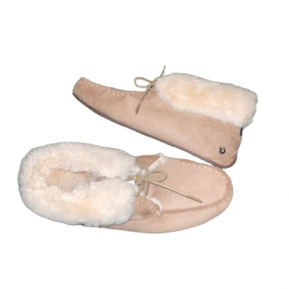 NAUTICA Cozy Soft Fur-Lined Laced Moccasin Slippers